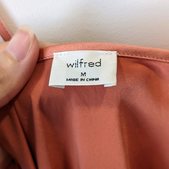 NWOT Wilfred Christine Tawny Orange Slip Dress - Picture 4 of 5